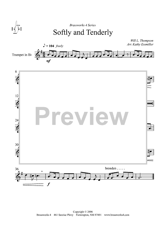 Softly and Tenderly - Trumpet in B-flat