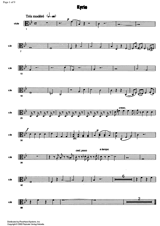 Messe solennele breve - Viola