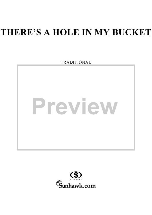 There's a Hole in My Bucket" Sheet Music for Piano/Vocal/Chords Sheet