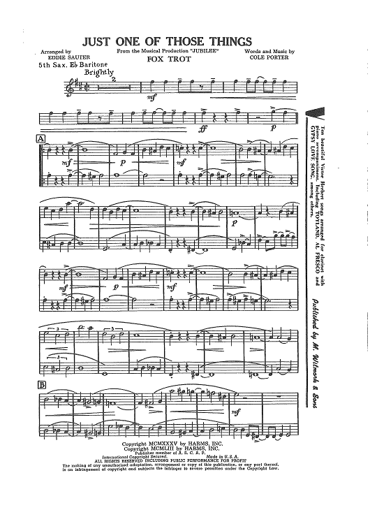 Just One Of Those Things - Baritone Sax 5