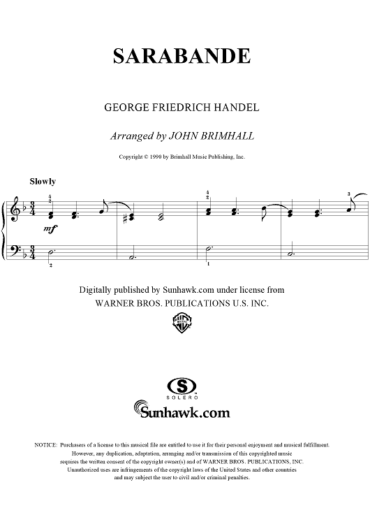 Sarabande in D Minor