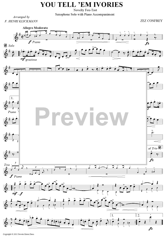 You Tell 'Em, Ivories - Eb Alto Sax