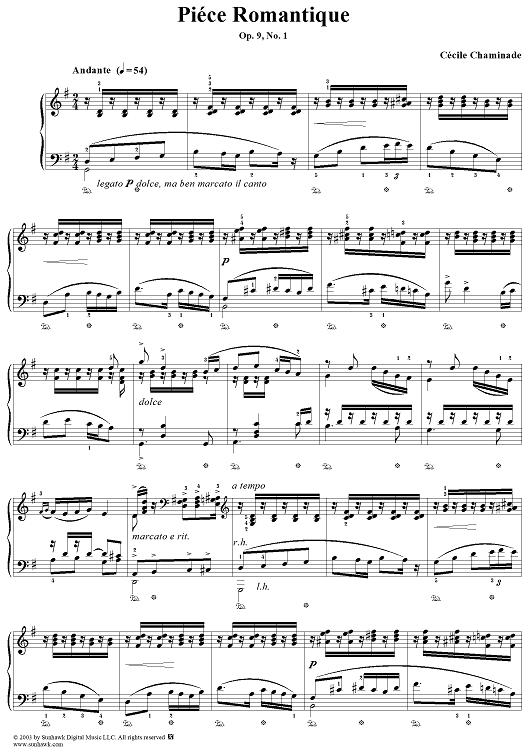 Piéce Romantique, Op. 9, No. 1