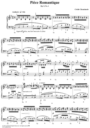 Piéce Romantique, Op. 9, No. 1