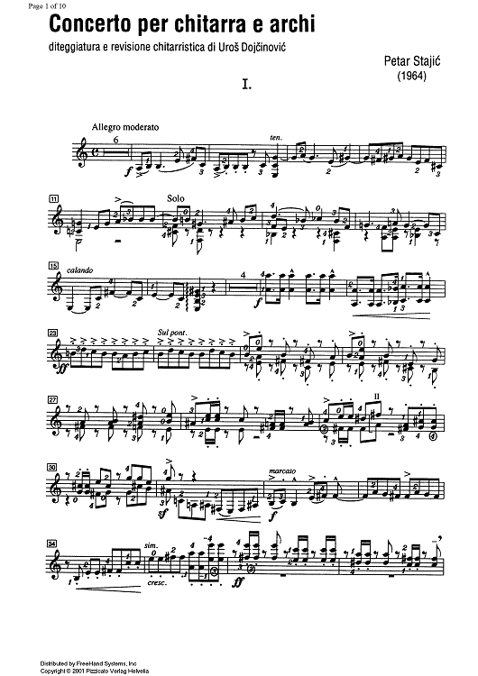 Concerto for guitar and strings - Guitar