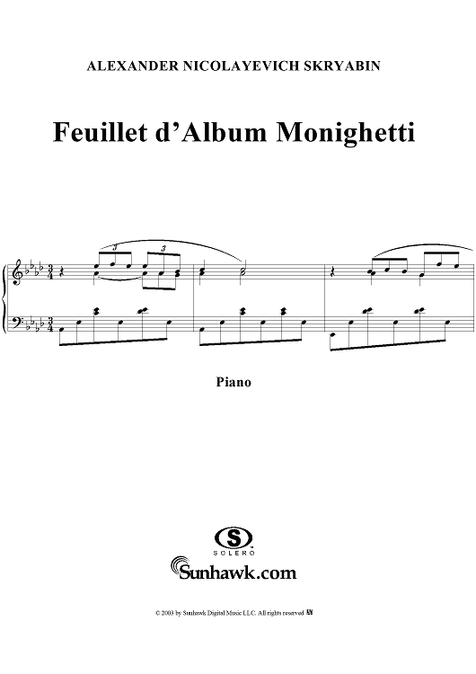 Feuillet d'Album Monighetti