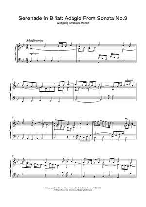 Serenade in B flat: Adagio From Sonata No.3
