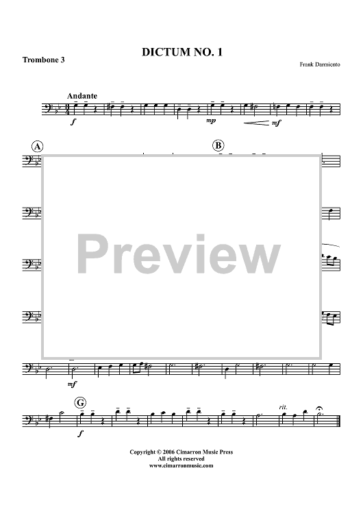 Dictum No. 1 - Trombone 3