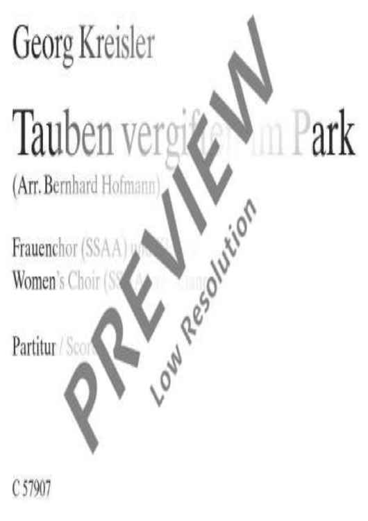 Tauben vergiften im Park - Choral Score