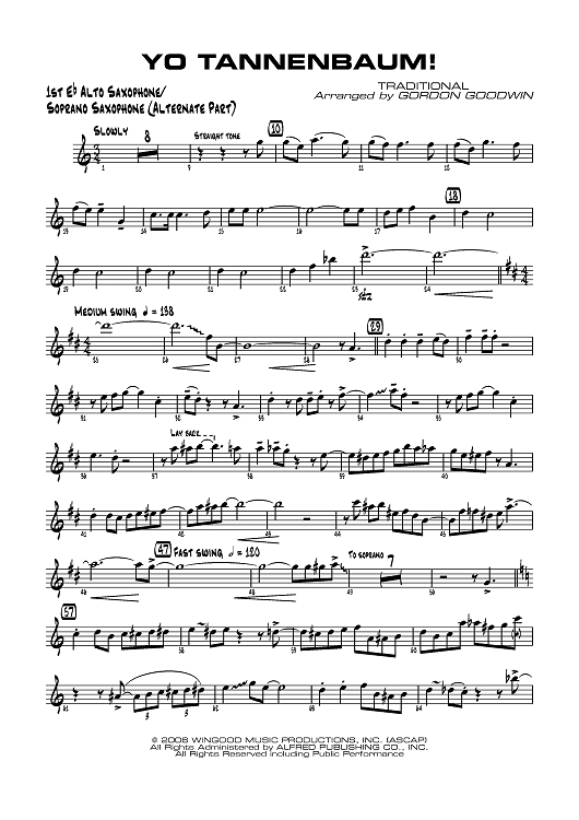 Yo Tannenbaum Soprano Saxophone Sheet Music by Gordon