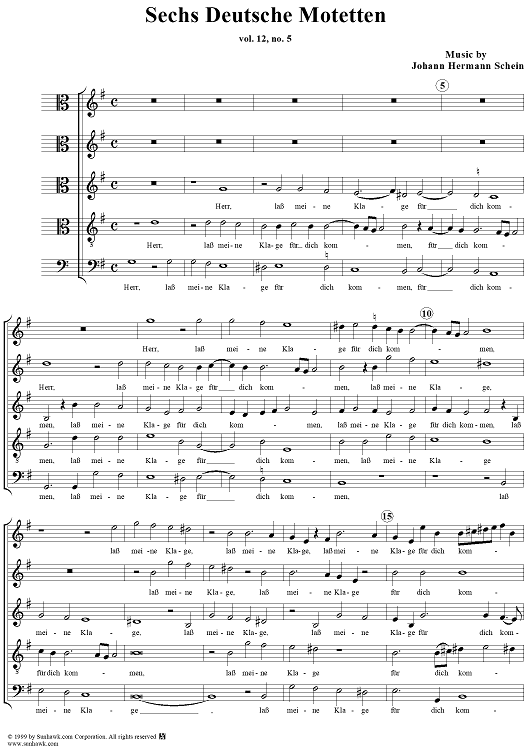 Sechs Deutsche Motetten, vol.12, #5