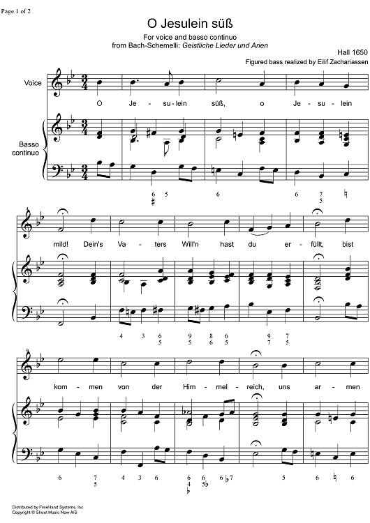 O Jesulein Süss BWV 493