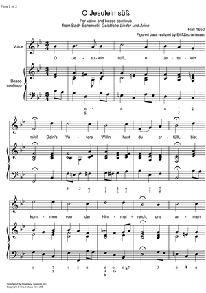 O Jesulein Süss BWV 493