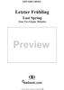 Two Elegiac Melodies, Op. 34, no. 2:  Letzter Frühling  (Last Spring)