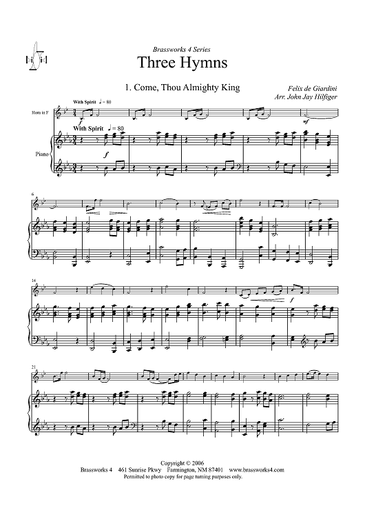 Three Hymns - Piano Score