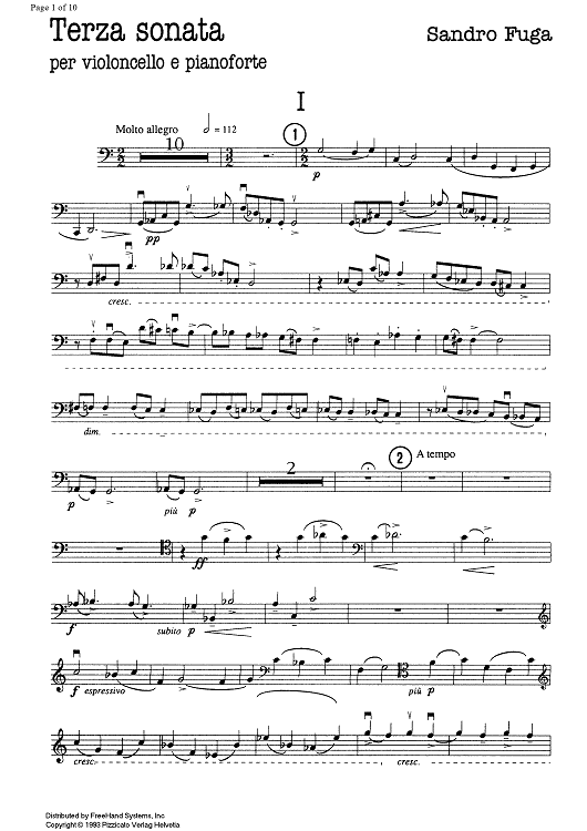 Terza sonata - Cello