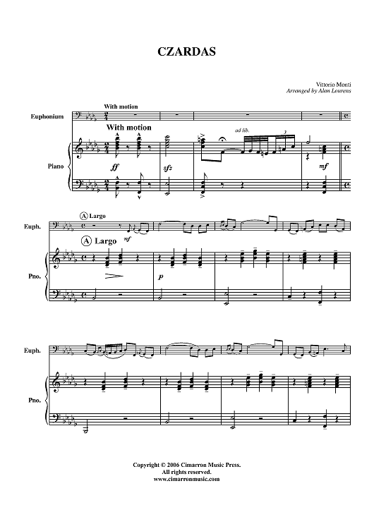 Czardas - Piano Score