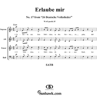 Erlaube mir - No. 17 from "26 Deutsche Volkslieder" WoO posth 35