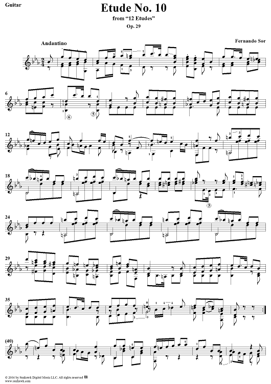 Twelve Etudes, Op. 29, No. 10: Andantino