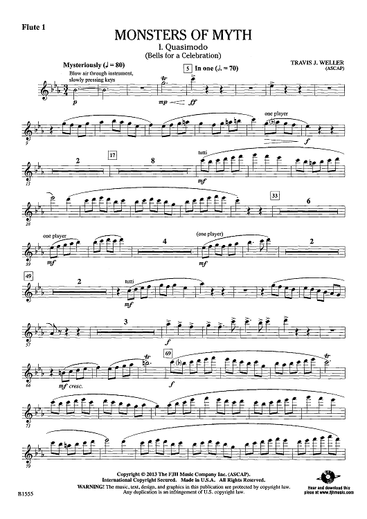 mechanical monsters sheet music Monsters of Myth - Flute 1" Sheet Music for Concert Band
