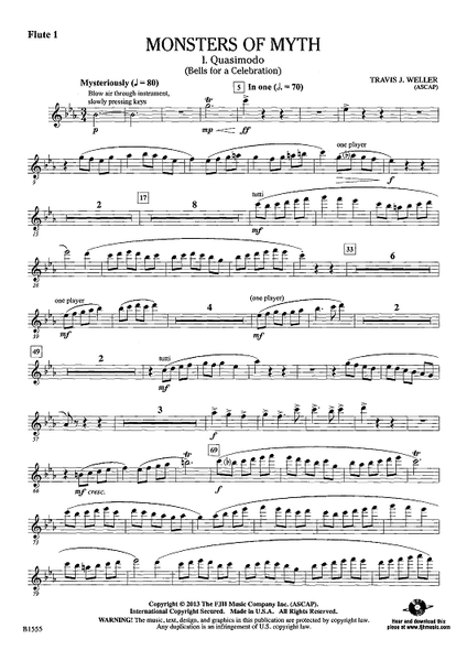mechanical monsters flute sheet music Monsters of Myth - Flute 1" Sheet Music for Concert Band