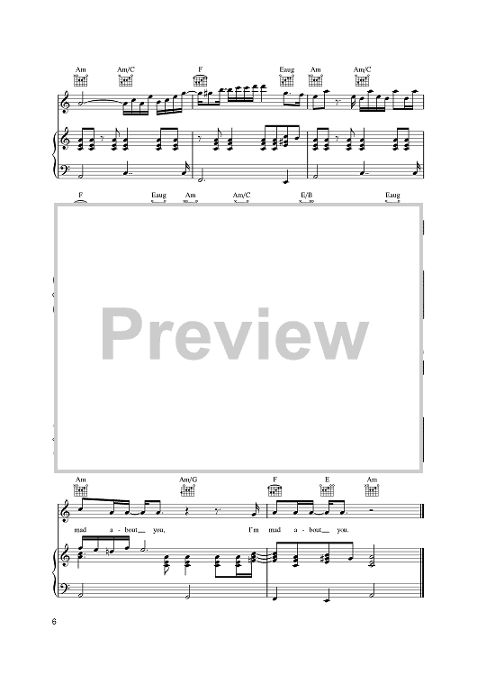 Mad About You" Sheet Music by Sting for Piano/Vocal/Chords Sheet