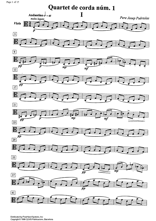 String quartet No. 1 - Viola