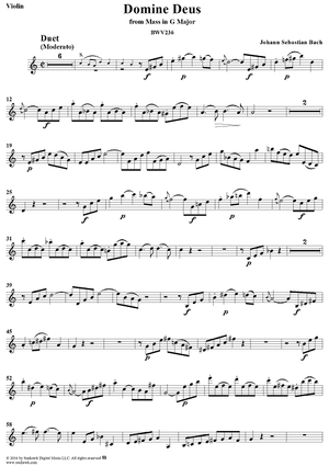 "Domine Deus", Duet from Mass in G Major, BWV236 - Violin