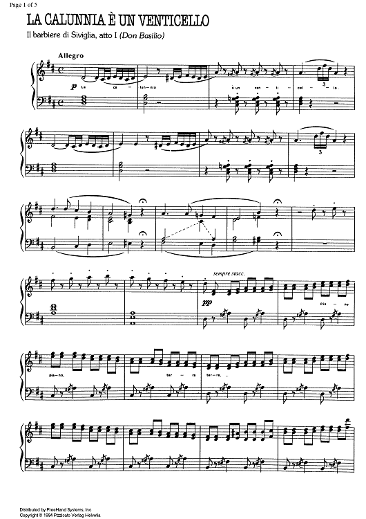 La calunnia è un venticello from Il Barbiere di Siviglia