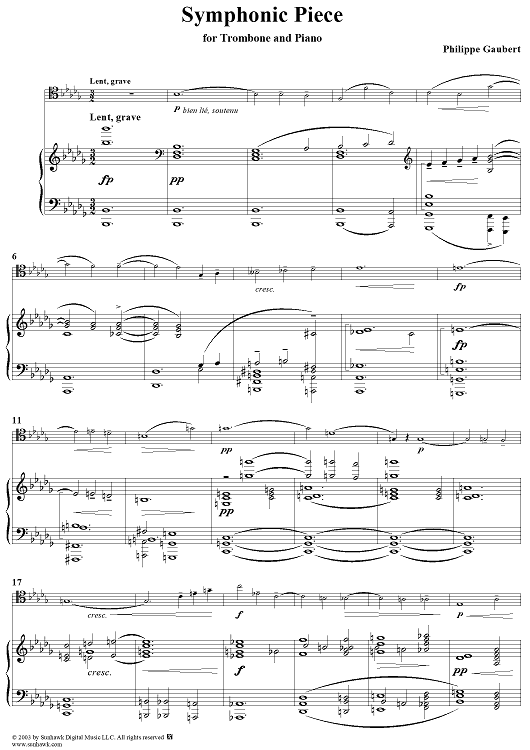 Symphonic Piece - Piano Score
