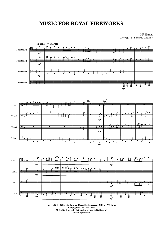 Music for Royal Fireworks - Score