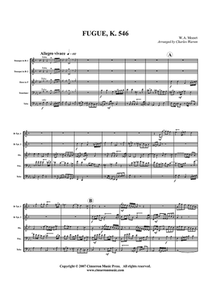 Fugue in C Min, K. 546 - Score