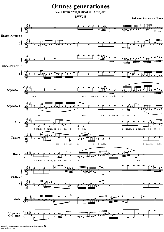 Omnes generationes (Chorus), No. 4 from "Magnificat in D Major"