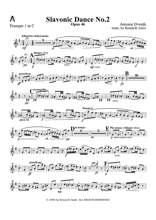 Slavonic Dance No. 2, Op. 46 - Trumpet 1 in C