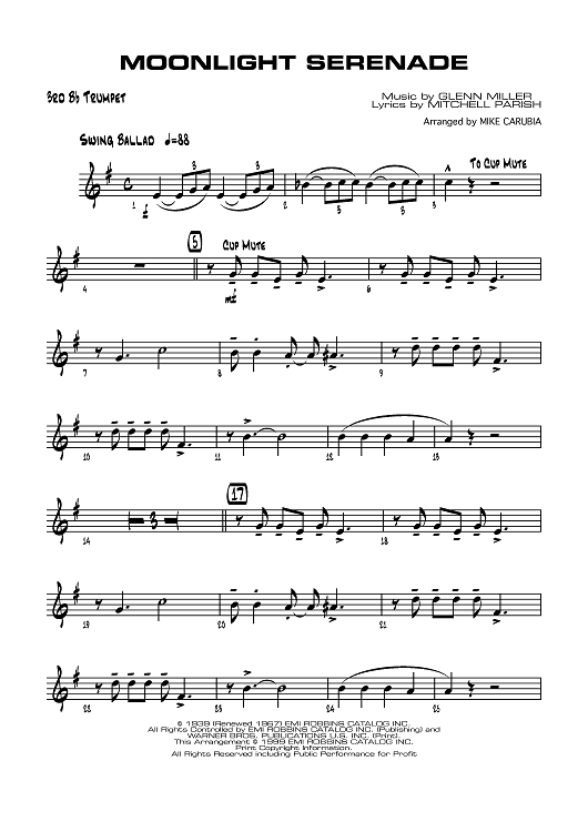 Moonlight Serenade - B-flat Trumpet 3