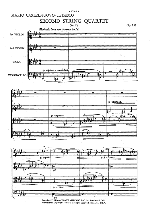 Second String Quartet in F, Op. 139