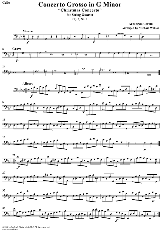 Concerto Grosso in G Minor, Op. 6, No. 8, "Christmas Concerto" - Cello