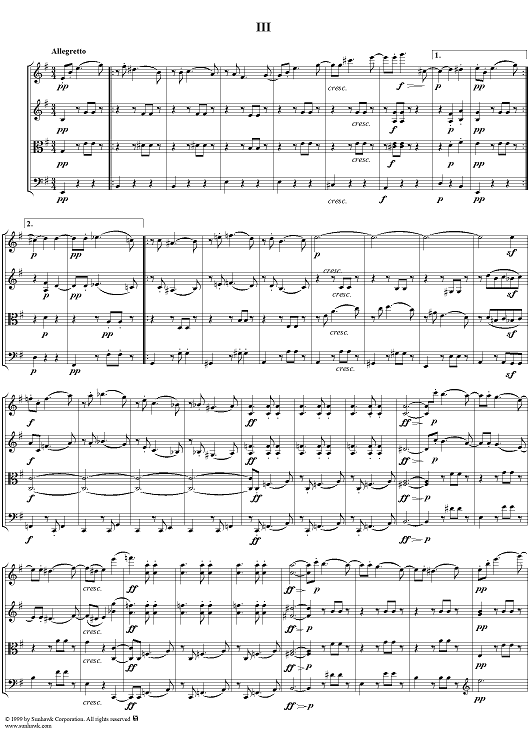 Op. 59, No. 2, Movement 3 - Score