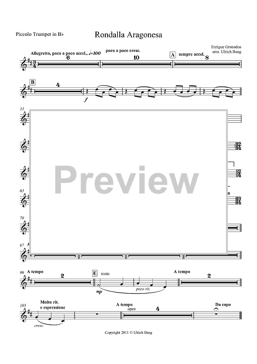 Rondalla Aragonesa - Piccolo Trumpet in Bb