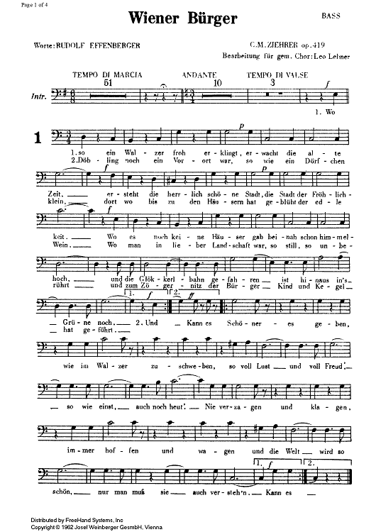 Wiener Bürger Op.419 - Bass