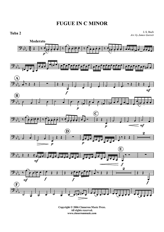 Fugue in C Minor - Tuba 2