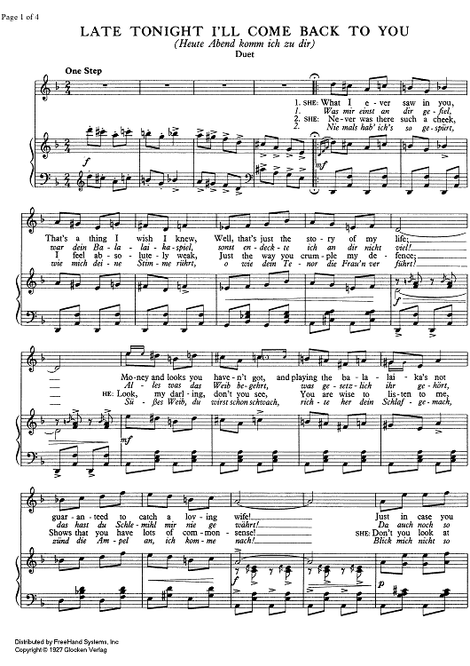 Late Tonight I'll Come Back To You