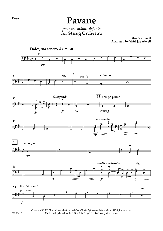 Pavane pour une infante defunte - Bass