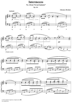 Intermezzo  No. 2 from "Seven Fantasias" Op. 116