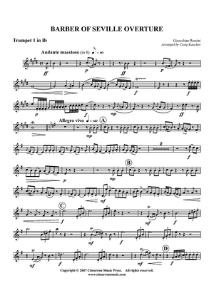Barber of Seville Overture - Trumpet 1 in Bb
