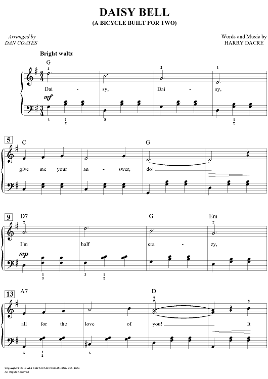 Daisy Bell (A Bicycle Built for Two)