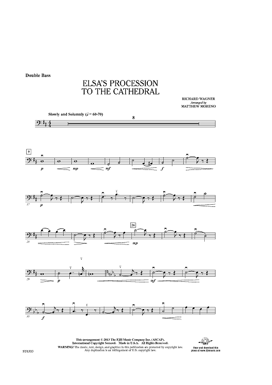 Elsa's Procession to the Cathedral - Double Bass