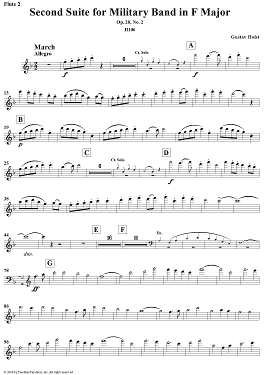 Second Suite in F - Flute 2