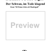 Bianco e Dolce Cigno, Il - From "Il Primo Libro di Madrigali"