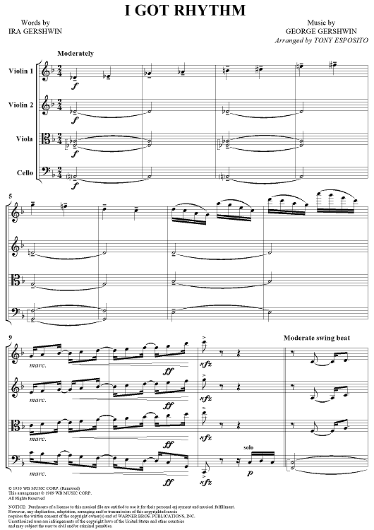 I Got Rhythm - Score